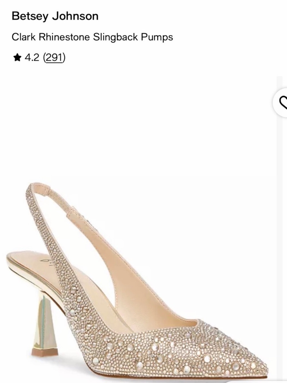 Betsey Johnson Pearl & Rhinestone Slingback Pumps in Champagne